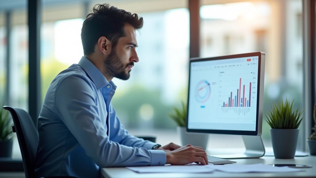 Analista de datos revisando gráficos de comportamiento de compra y patrones de clientes
